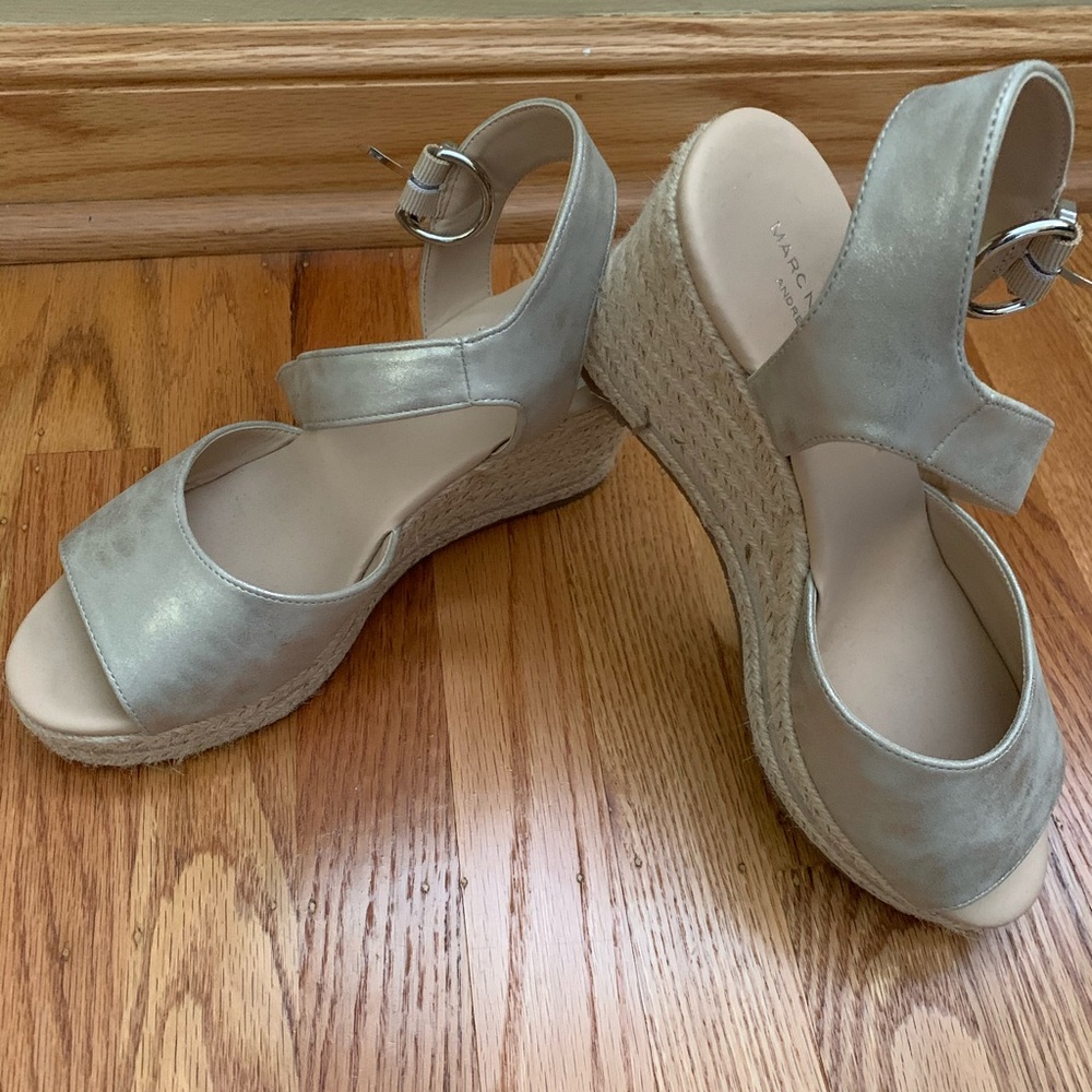 Marc New York gold wedge sandals